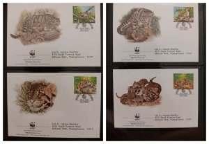 O) 1995 MALAYSIA, WWF - WORLD WILDLIFE FUND,  NEOFELIS  NEBULOSA, WITH YOUNG, MO