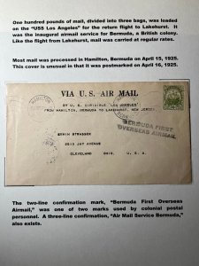 1925 Bermuda US Zeppelin USS Los Angeles Cover Hamilton to Cleveland OH USA