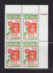 Guatemala 405 Block of 4 MNH Flowers, Poinsettia, Child (B)