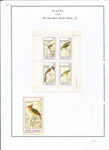 STAFFA - 1982 - Birds - Sheets - Mint Light Hinged - Private Issue