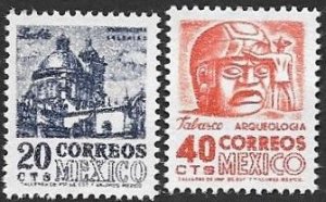 SKV)  1973. Mexico. Archaeology. 2 stamps SC 1054-1055 mnh