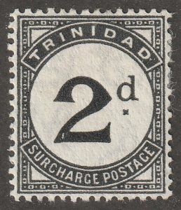 Trinidad, stamp, Scott#J3,  mint, hinged,  2d, black