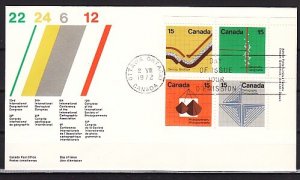 Canada, Scott cat. 582-585. Geology issue. First day cover. ^