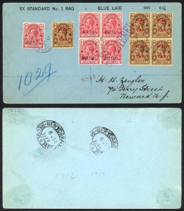 Turks and Caicos SG149 x 5 and SG148 x 5 on Registered Cover