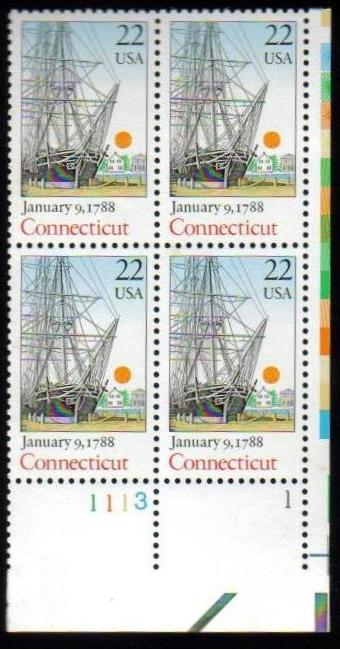 *USA Scott 2340 Plate Block (22 cents) UNC