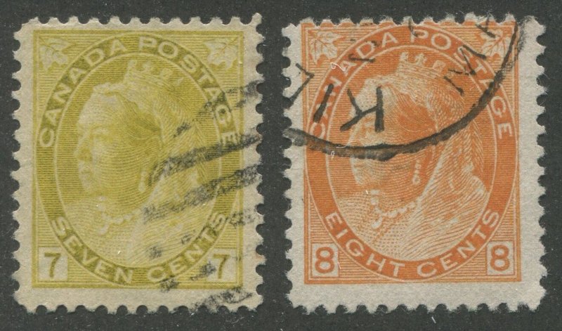 CANADA #81, 82 USED NUMERALS