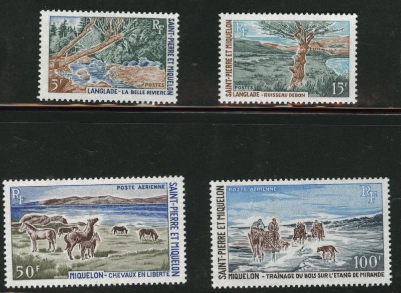 St. Pierre & Miquelon Scott 383-4, C41-2 MH* 1969 set