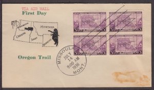 1936 Oregon Territory 100 years Sc 783-14 FDC Roessler cachet Missoula MT (S