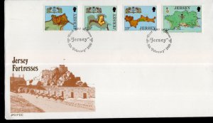 Jersey 222-225 Forts Maps U/A FDC