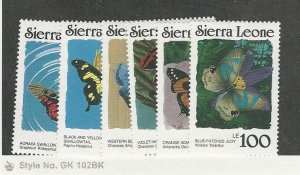 Sierra Leone, Postage Stamp, #861, 869-873 Mint NH, 1987 Butterfly
