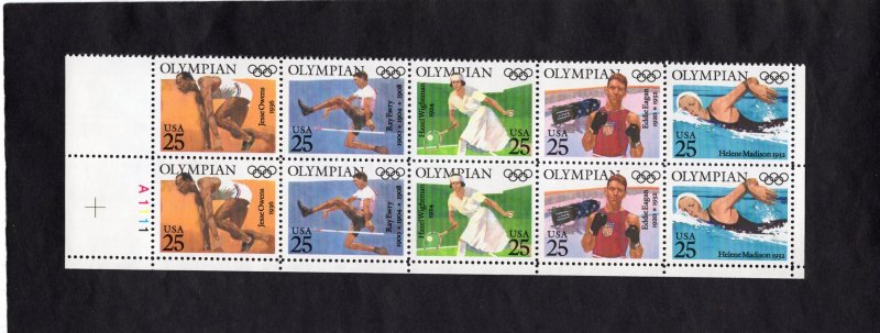 2496-2500 Olympians, MNH BOTTOM-PB/10