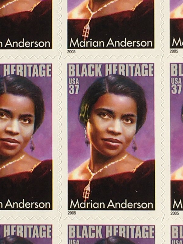 2005 sheet of Black Heritage stamps Marian Anderson Sc # 3896