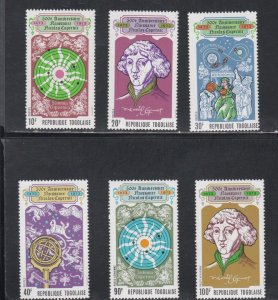 Togo # 842-845, C200-201, C201a, Copernicus 500th, Mint NH, 1/2 Cat.