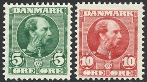 Denmark 1905-06 Christian IX Re-engraved Set #70-71 F/VF-HR CV $18.00