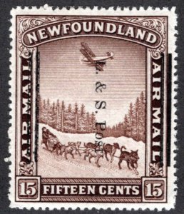 194b, NSSC, Newfoundland, 15c, L & S Post overprint on C9, MLHOG, VF