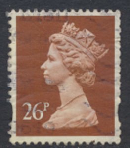 GB  Machin 26p SG Y1776 2 Bands Litho SC# MH216 Used  1996 details