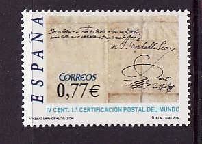 Spain-Sc#3326-unused NH set-Stamp Day-1st registered letter-2004-