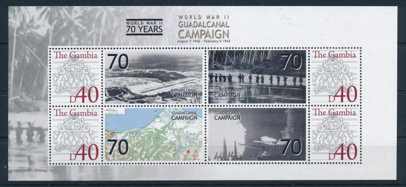 [81142] Gambia 2008 Second World war Guadalcanal campaign Sheet MNH