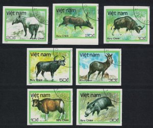 Vietnam Wild Animals Mammals 7v imperf 1988 CTO SC#1885-1891 SG#1216-1222