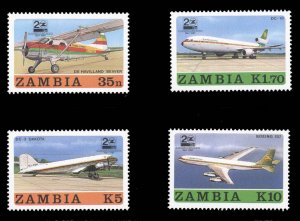 Zambia #397-400 Cat$12.80, 1987 Zambia Airways, complete set, never hinged