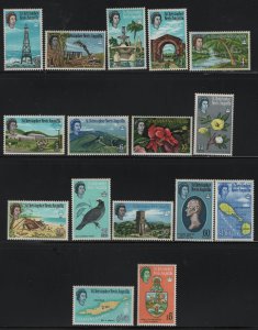 ST. KITTS-NEVIS, 145-160, SET(16)HINGED, SLIGHT TONING ON GUM SIDE, 1963