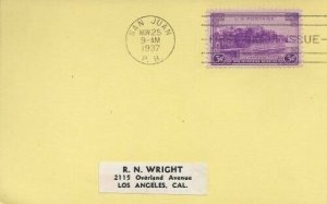 801 3c PUERTO RICO - R. N. Wright card