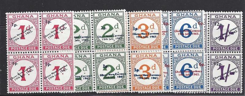 Ghana, J11-15, Postage Due Blocks (4),**MNH**