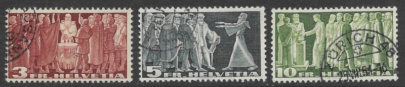 Switzerland 284-86   1954  set 3 fine used