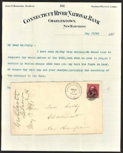 1890 US #219D Cover Charlestown NH W/ Letterhead Connecticut River Nat Bank