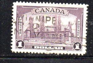 Canada Sc 245 1938 $1 Chateau de Ramezy stamp used