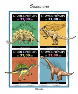 YEAR 2021/08- SAO TOME - DINOSAURS                    4V complet set    MNH ** T