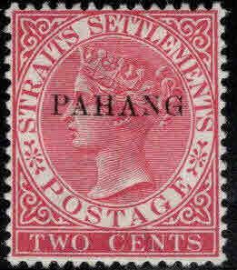 MALAYA-Pahang Scott 4 MH* 12.5x 2mm overprint