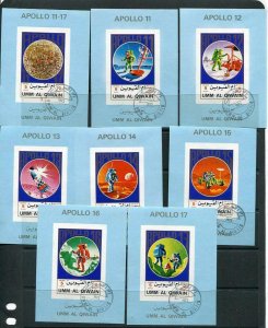 Umm Al Qiwain 8 Souvenir Sheets Apollo 11-17 Space Used/CTO 5419