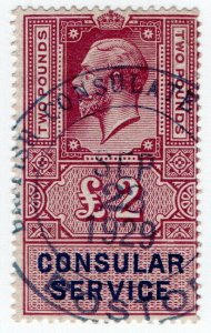 (I.B) George V Revenue : Consular Service £2 (Boston)