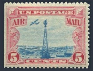 United States C11/imperf left, MNH. Air Post 1928. Beacon on Rocky Mountains.