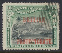 North Borneo  SG 137 SC# 113  Used  OPT perf  13½ x 14 see scans & details