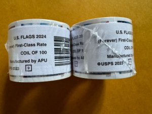 2 Coils (200 Pcs) of USA USPS 2024 Forever US Flag MNH Stamps with Free FedEx.