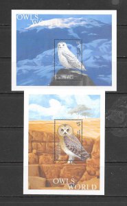 BIRDS - ST VINCENT #2888-9 OWLS S/S MNH