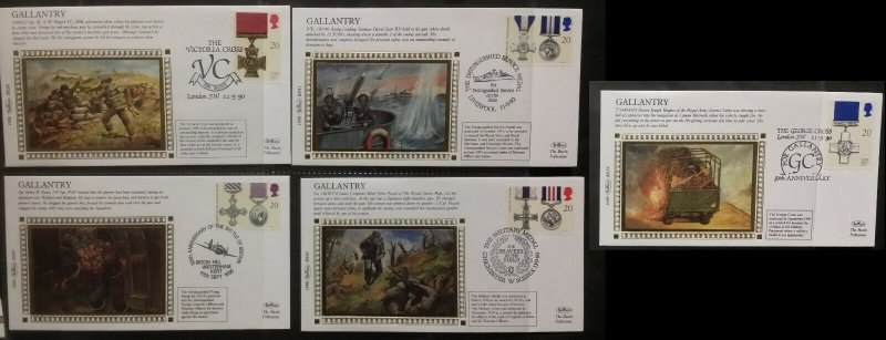 GB 1990 Gallantry Awards VC  Benham BS38-42 Limited Edition Silk Cover FDC