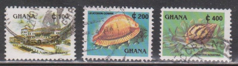 GHANA Scott # 1357D-F Used - Cape Coast Castle & Sea Shells