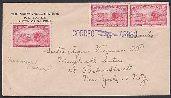 PANAMA 1948 Airmail cover MANUSCRIPT cancel of CERRA PUNTA to USA..........87793