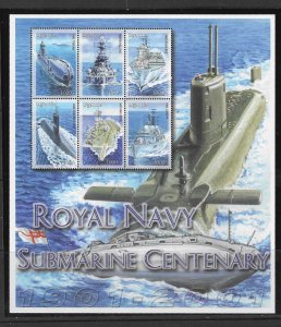 UGANDA SG2346a 2001 ROYAL NAVY SUBMARINES  SHEETLET MNH