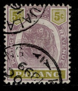 MALAYSIA - Pahang QV SG16, 5c dull purple & olive-yellow, FINE USED. Cat £45.