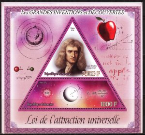 Gabon 2014 Inventors Isaac Newton Law of Universal Attraction Sheet MNH