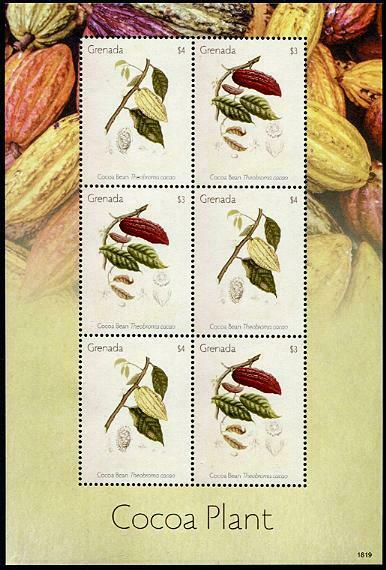 HERRICKSTAMP NEW ISSUES GRENADA Cocoa Plant Sheetlet