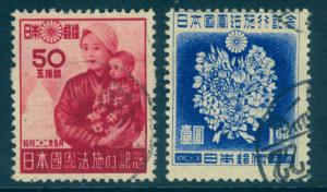 Japan 1947  NEW CONSTITUTION   Sk# C102-103 USED SET /O  (ref.B)