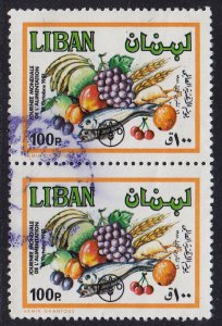 Lebanon - 1981 - Scott #469 - used pair - World Food Day