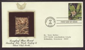 US Tree Frog Pine Forest 2002 PCS Gold Foil Typed FDC BIN