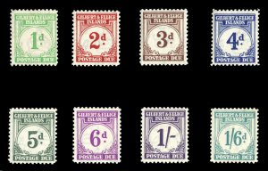 Gilbert and Ellice Islands #J1-8 Cat$180, 1940 Postage Dues, never hinged, so...