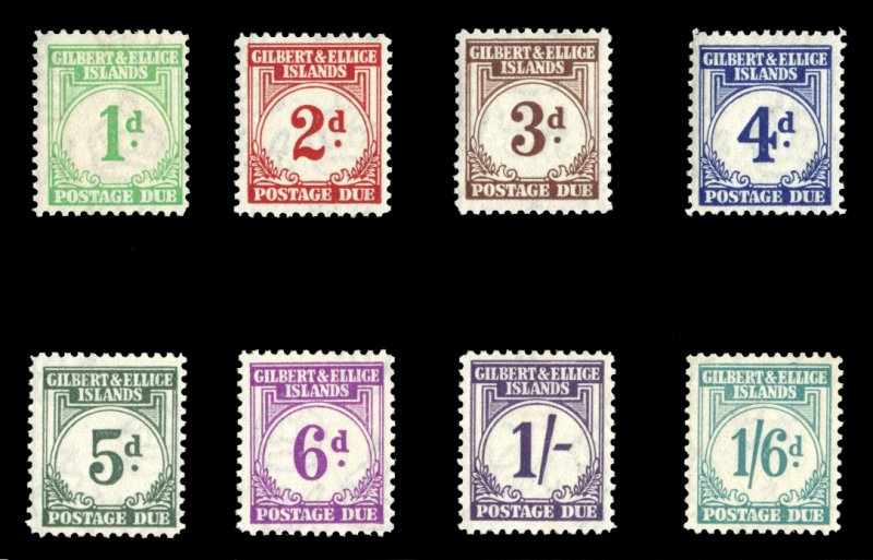 Gilbert and Ellice Islands #J1-8 Cat$180, 1940 Postage Dues, never hinged, so...